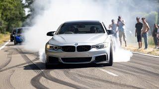 Modified BMWs Leaving Bimmerfest  BURNOUTS 919HP Single Turbo M4 Manhart M4 900HP M140i M4 CSL