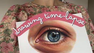  Eye drawing time-lapse  color pencils speed drawing