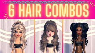 6 DIFFERENT *FREE* HAIR COMBOS FOR OUTFITS IN ROBLOX DRESS TO IMPRESS #roblox #dresstoimpress #dti