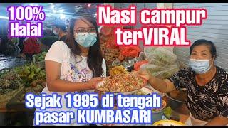 nasi campur legend sejak 1995 paling viral di bali jualan di tengah pasar kumbasari