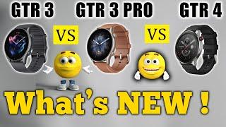 Amazfit GTR 3 VS GTR 3 Pro Vs GTR 4 Comparison  Biggest Feature Update Yet?