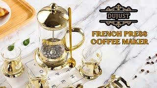 Dujust Gold French Press Coffee Maker  French Coffee Press  Best French Coffee Press