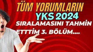 BİR ÖNCEKİ VİDEODAKİ HERKESİN SIRALAMASINI TAHMİN ETTİM SÖZÜMÜZÜ TUTTUK #yks2024 #ykssıralama #yks