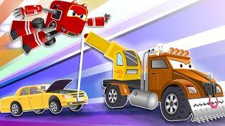 Supercar Rikki and Tow Truck to the Rescue Kids Car Cartoon