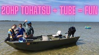 Tohatsu  Mercury 20HP - Can it pull a tube?