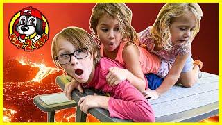 FLOOR IS LAVA Kids Challenge TABLES & CHAIRS Backyard Obstacle Course - INSIDE to OUTSIDE Our House