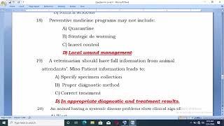 ADVANCED ANIMAL HEALTH SERVICE  Level IV COC EXAM
