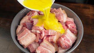 Đổ trứng sống trực tiếp vào thịt heo kết quả vô cùng bất ngờ  Pour egg into pork recipe