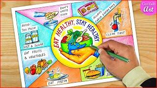 World Food Day Poster Drawing  Eat Healthy Stay Healthy project chart