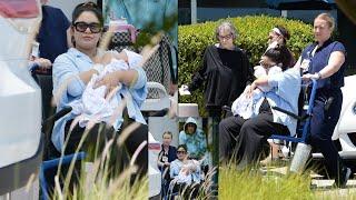 After Giving Birth Vanessa Hudgens Seen With Newborn Baby For First Time As She Leaves Hospital