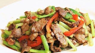BETTER THAN TAKEOUT AND EASY - Pork Stir Fry with Celery  芹菜炒肉