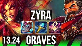 ZYRA vs GRAVES JNG  Rank 2 Zyra 3214  KR Grandmaster  13.24