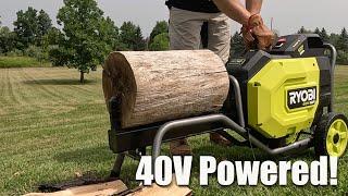 Worlds First Cordless Kinetic Log Splitter  New Ryobi 40V HP Put To The Test