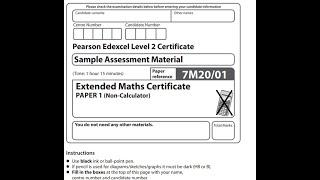 Pearson Edexcel Level 2 Extended Maths Sample 1