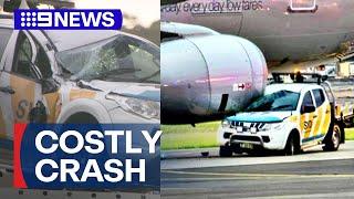 Ute and plane collide at Sydney Airport  9 News Australia