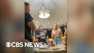 Family pranks new dinner guest with Pledge of Allegiance