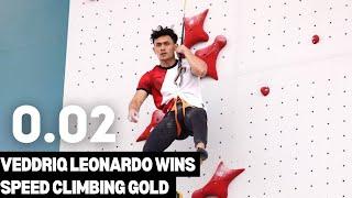 INSANE SPEED CLIMBING Indonesia’s Veddriq Leonardo Wins Gold by Just 0.02 Seconds