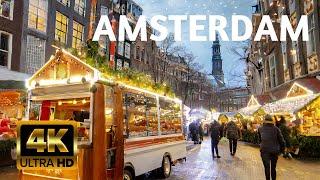 Christmas Market in Amsterdam Ice Village 2023 Netherlands 4K 60fps HDR