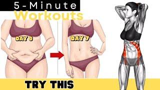 FLAT BELLY + FULL BODY HOME WORKOUT FOR WOMEN  NO FLOOR  NO JUMPING  5 MINUTES