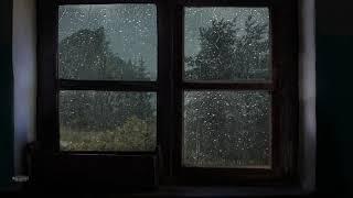 Cozy Window Rain & Thunder  Be Asleep in 10 min  Heavy Rain for Sleep Study and Relaxation