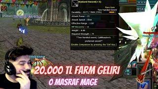 KNİGHT ONLİNE 0 MASRAF MAGE FELİS  AYLIK 20.000 TL FARM