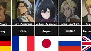 Nationality Characters in Attack on Titan
