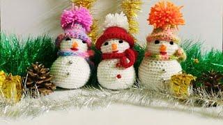 Christmas Crochet Decorations  Crochet Christmas Ornament Snowman Tutorial