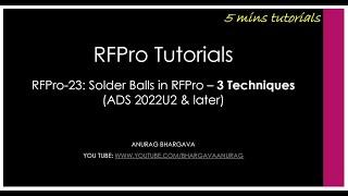 RFPro-23 Solder Balls in RFPro - 3 Techniques