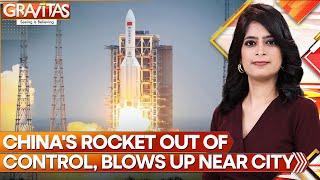 Gravitas China space rocket blows up causes massive fireball