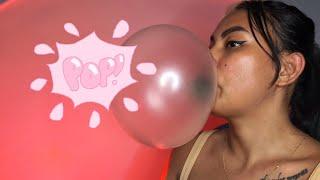 ASMR Side Profile Chewing Gum And Blowing Bubbles  No Talking