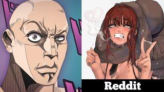 Chainsaw Man Female Edition  Anime vs Reddit the rock reaction meme