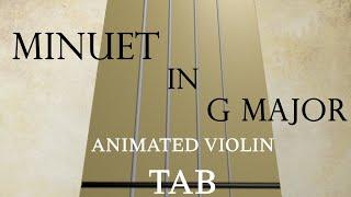 Minuet in G Major Bach - Animated Violin Tabs