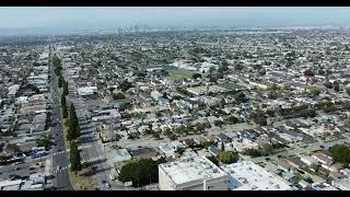 Drone over South Central Los Angeles