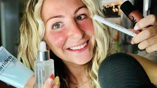 ASMR- GRWM for peach picking Skincare no makeup makeup look wearing crest white strips