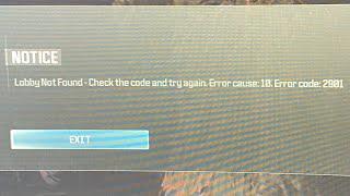 How to fix lobby not found error code 2901 mw3 pc