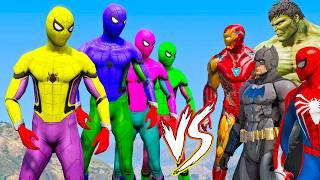 TEAM HOMEM-ARANHA vs TEAM Yellow SPIDERMAN COLORS - GTA V