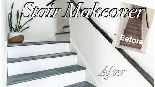 DIY Staircase Makeover  From CARPET to HARDWOOD Stairs