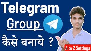 Telegram group kaise banaye  How to make a telegram group  Telegram group A to Z Settings 2024