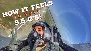 What its Like to Fly in an F-16 Fighter Jet with a Demo Pilot - 9.5Gs with Cockpit Audio