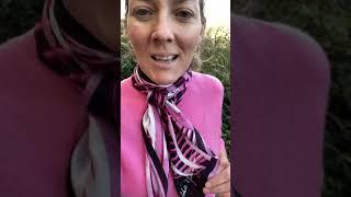 I love to wear a pink silk scarf by designer Debbie Millington