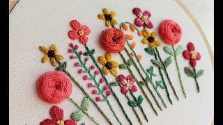آموزش گلدوزی ساده با دست پنج مدل گل خوشگل روی پارچه برای با سلیقه ها