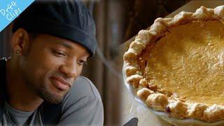 Will Smith Enjoying a Pie Eating Scene in movie I Robot 2004