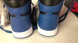 Legit checking Jordan 1 Marina Blue Side-by-side comparison Real vs. Fake