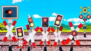 【踏切アニメ】長老ふみきりに助けを求めてカンカンRailroad crossing asking for help from a elderly railroad crossing