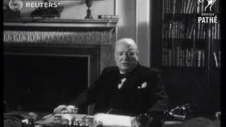 Winston Churchill addresses the nation following defeat of Germans 1945