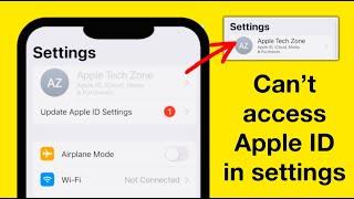 cant access apple id settings on iPhone 