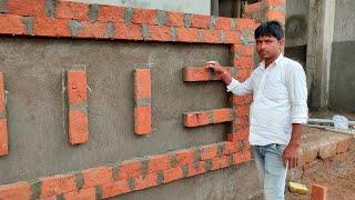 Compound wall Brick work design making process