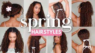 EASY SPRING HAIRSTYLES FOR CURLY HAIR  #hairstyleideas #curlyhairstyles