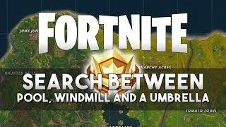 Search Between a Pool Windmill and an Umbrella - FORTNITE Battle Royale