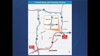 Heads up for drivers Stretch of I-8 in La MesaEl Cajon to be closed over weekend